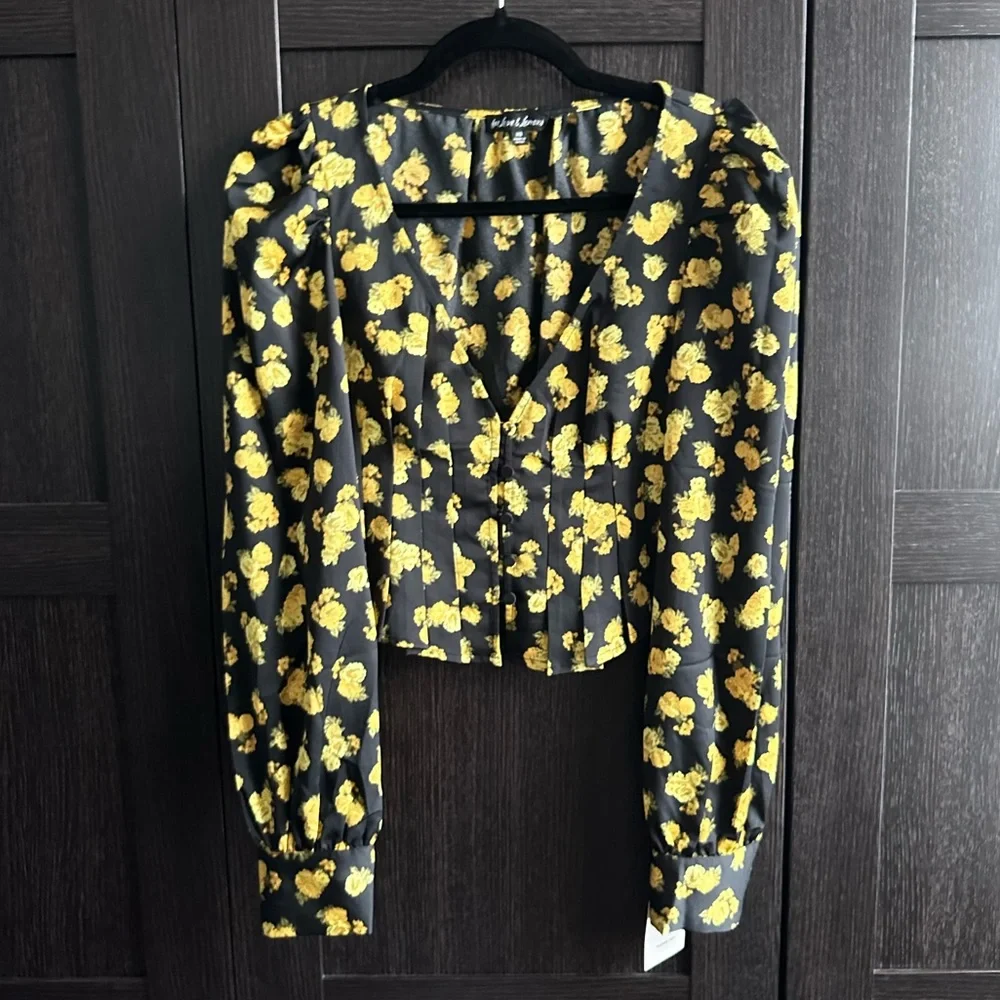 For Love and Lemons Elisa Floral Print Top Blouse - Picture 11 of 15